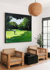 Green Textured Fine Art for Golf Lovers Sport Painting Rich Texture Golf Wall Art For Sale