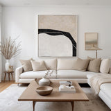 Modern Minimal Wall art large Contemporary Wall art Black Beige White Art