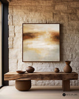 large bright gold abstract art impressionist landscape painting on canvas acrylic scenery painting for home decor