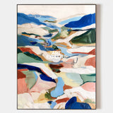 Hand Painted Textured Canvas Art With Earthy Colors And Modern Design