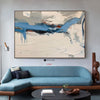 Large Blue Plaster Wall Art Blue Texture Painting Contemporary Abstract Art Blue Plaster Wall Art