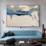 Large Blue Plaster Wall Art Blue Texture Painting Contemporary Abstract Art Blue Plaster Wall Art