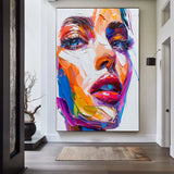 Abstract Oil Painting Colorful Women Portrait Painting Custom Canvas Paintings Large Wall Paintings For Livingroom