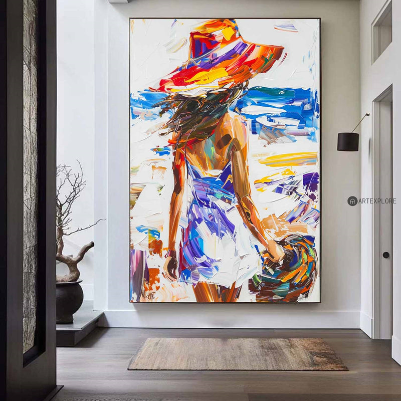 modern art dress Modern Cubist Fashion Girl by Salaam Muhammad Stupell Industries Size: 21" H x 17" W x 1.7" D Format: Metallic Gold Floater Frame