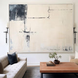 Black And Beige Abstract Painting Minimalist Art Large Horizontal Canvas Paintings For Sale