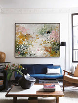 Large Horizontal Soft Color Abstract Textured Art for Home & Hotel | ArtExplore