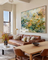 Contemporary Abstract Wildflower Painting Original Oil And Acrylic Art For Modern Living Room Decor