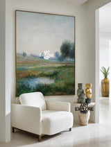 egant Hazy Landscape Painting for Lounge, Dining, Hotel Walls | ArtExplore Oil Canvas