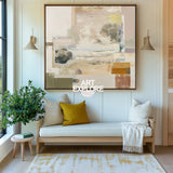ern Earth Tone Abstract | Handmade Wabi-Sabi Square Wall Art ArtExplore
