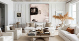 Modern Abstract Wall Art Unfussy Beige Painting Large Abstract Wall Art Painting For Sale