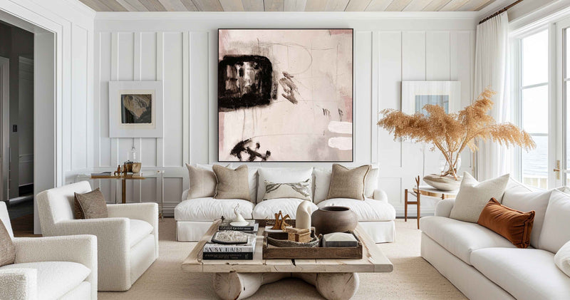 Modern Abstract Wall Art Unfussy Beige Painting Large Abstract Wall Art Painting For Sale