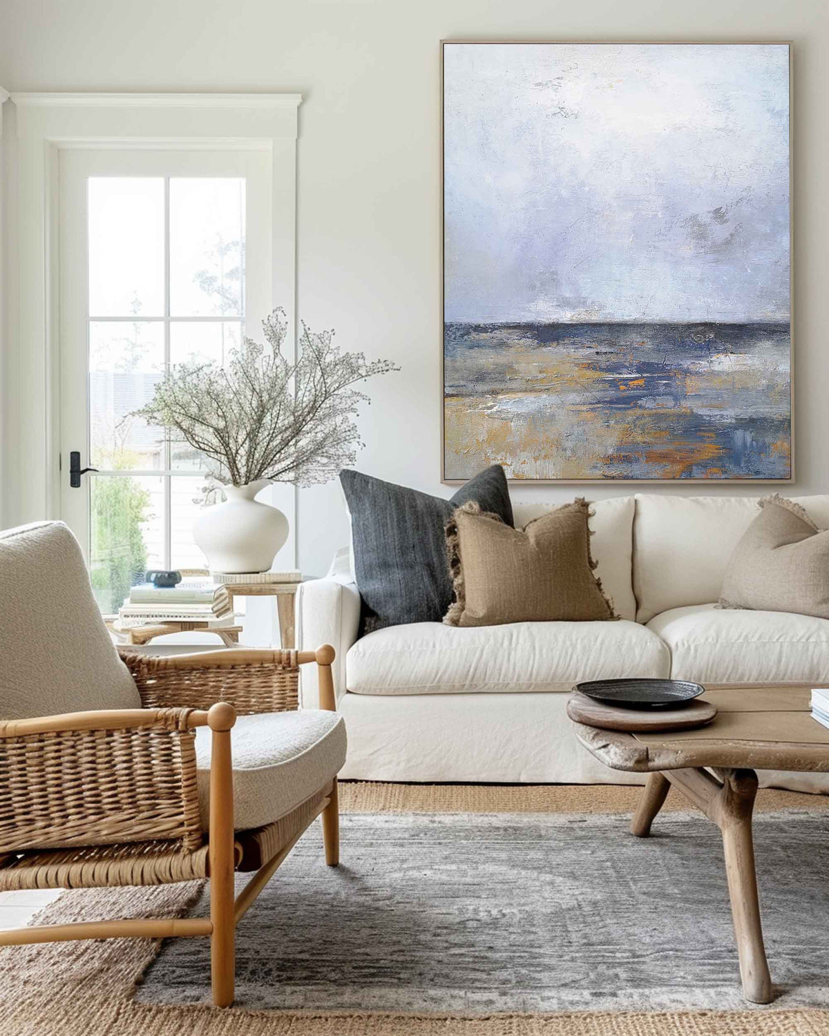 Blue Wave Oil Painting On Canvas Large Abstract Ocean Wall Art Ocean Wave Painting Acrylic Textured Art Blue And Gold Abstract Painting
