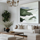 Landscape Abstract Oil Painting On Canvas Abstract Landscape Wall Art,Modern Wall Art,Square Large Canvas Oil Painting