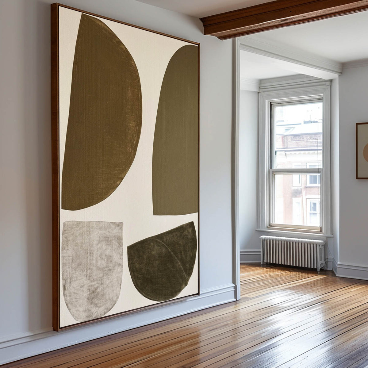 Modern Brown Beige Geometric Art Wall Painting Abstract Painting Modern Abstract Wall For Sale