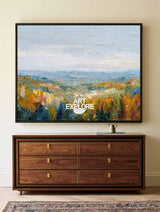Original Impressionist Nature Art With Golden Autumn Hills And Sky
