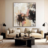 Large Beige And White Minimalist Wall Art Modern Abstract Art Painting For Sale| Artexplore