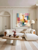 Colorful Square Canvas Art Perfect For Living Room And Office Wall Decor