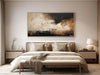 Large canvas paintings, dark beige and black abstract wall art, rich textured paintings