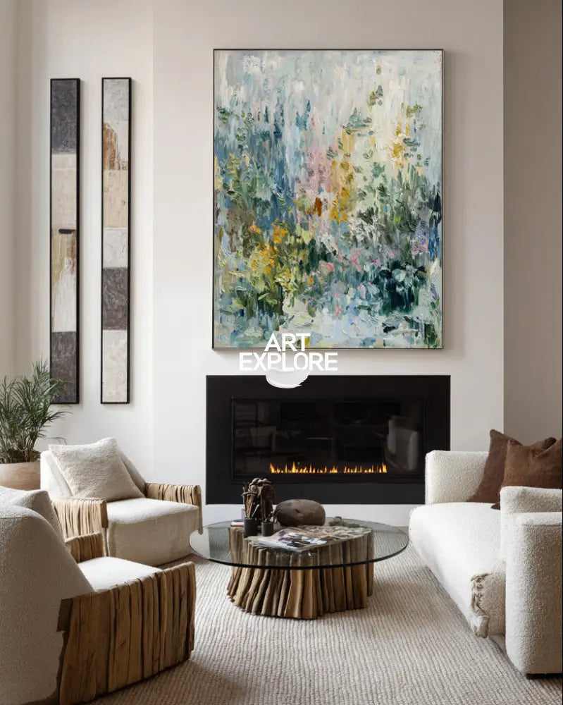 Vibrant Flower Oil Painting | Handmade Vertical Canvas Artwork | ArtExplore