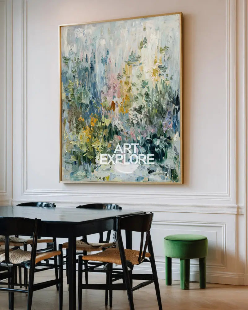 Tranquil Flower Field Painting | Handmade Impressionist Canvas | ArtExplore