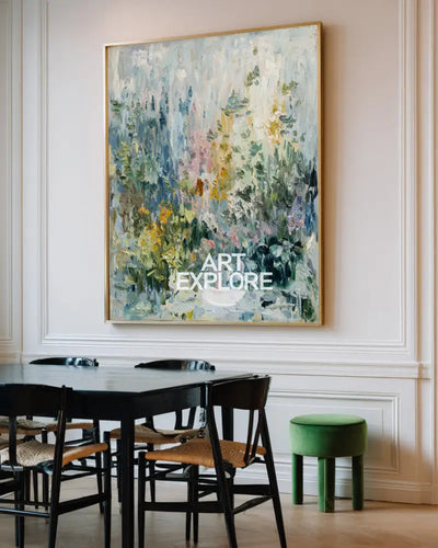 Tranquil Flower Field Painting | Handmade Impressionist Canvas | ArtExplore