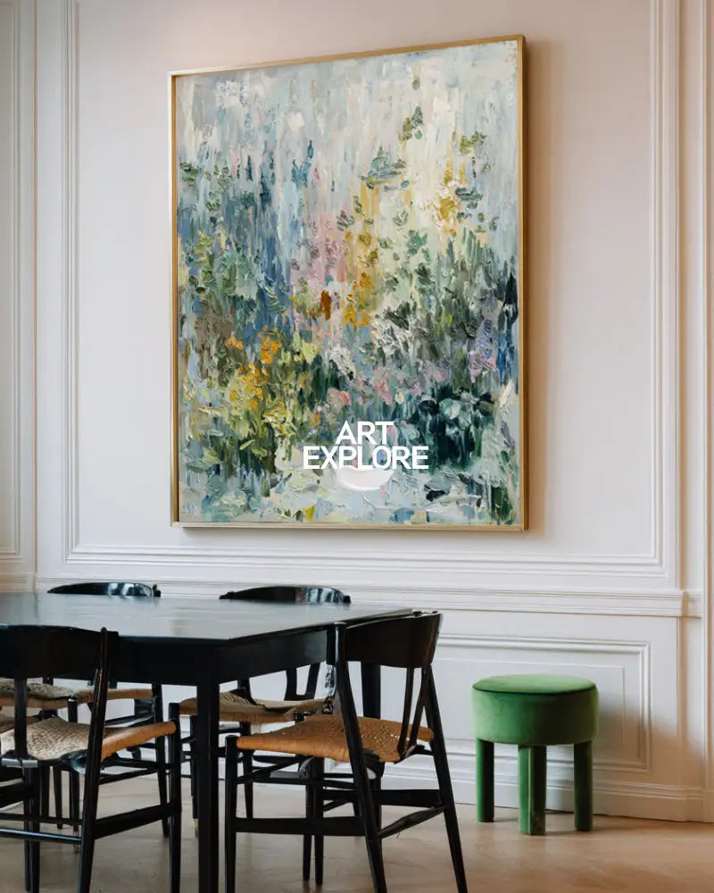 Tranquil Flower Field Painting | Handmade Impressionist Canvas | ArtExplore