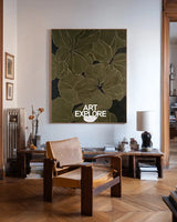 Large Vertical Floral Wall Art in Wabi-Sabi Style, Textured Canvas | ArtExplore