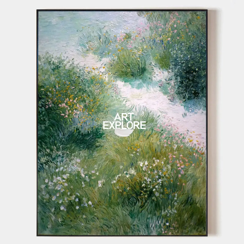 Large Garden Landscape Oil Painting for Living Room | Handmade Wall Art | ArtExplore