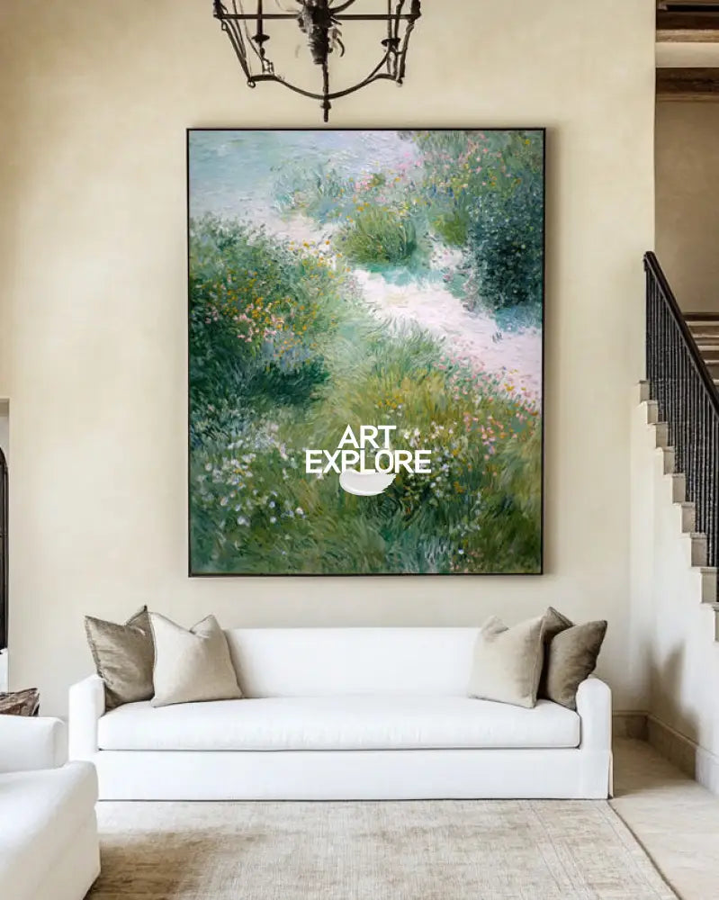 Handmade Impressionist Landscape Oil Painting | Vertical Canvas Decor | ArtExplore