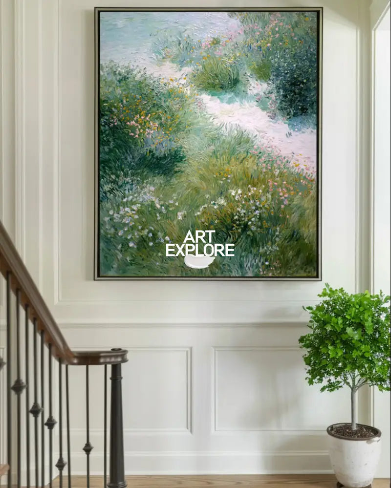 Minimalist Green Landscape Art for Modern Homes | Large Oil Canvas | ArtExplore