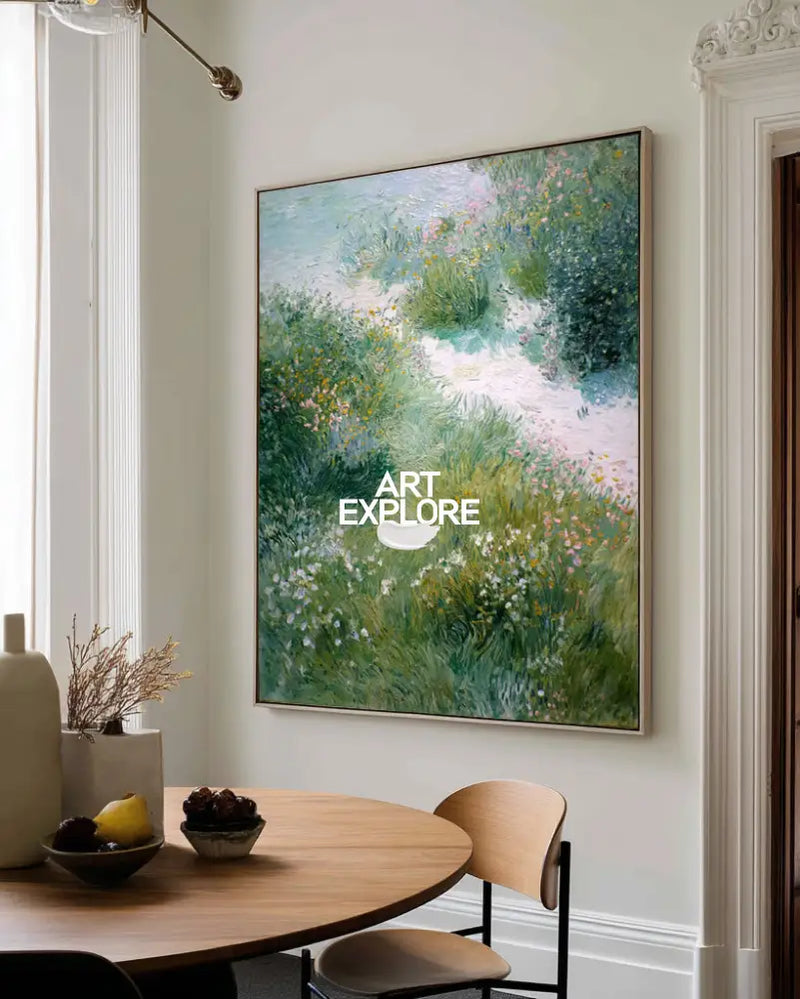 Modern Green Landscape Wall Art | Textured Oil Painting for Large Space | ArtExplore