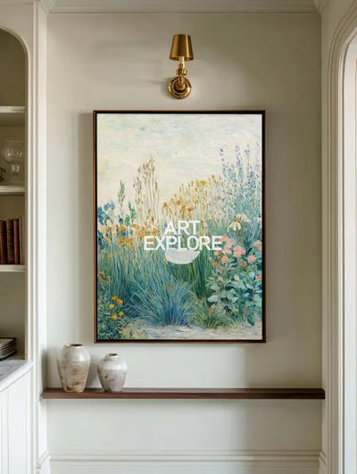 Modern Floral Landscape Oil on Canvas | Large Handmade Artwork | ArtExplore