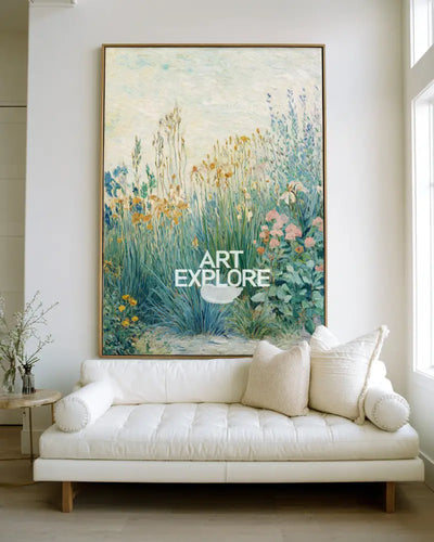 Textured Floral Landscape Wall Art | Handmade Modern Decor | ArtExplore