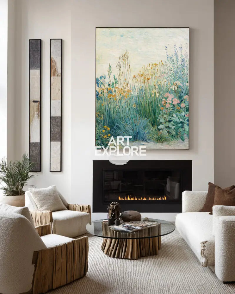 Impressionist Floral Field Oil Painting | Textured Canvas Art | ArtExplore