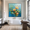 Green Pond Painting Beautiful Lotus Plaster Painting Rich Textured Artworks Canvas Art For Livingroom