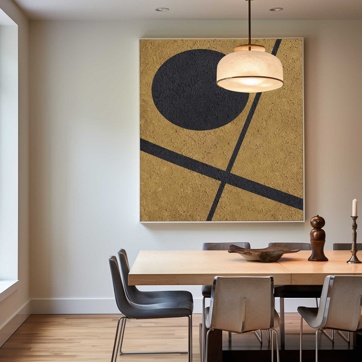 Modern Art Minimalist Painting Abstract Minimal Art Black And Gold Abstract 