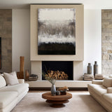 Modern Abstract Painting On Canvas Acrylic Abstract Contemporary Art Large Black White Grey Wall Art 