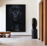 Large Lion Painting Black Lion King Wall Art Big Lion Oil Painting Handmade Animal Canvas Painting 