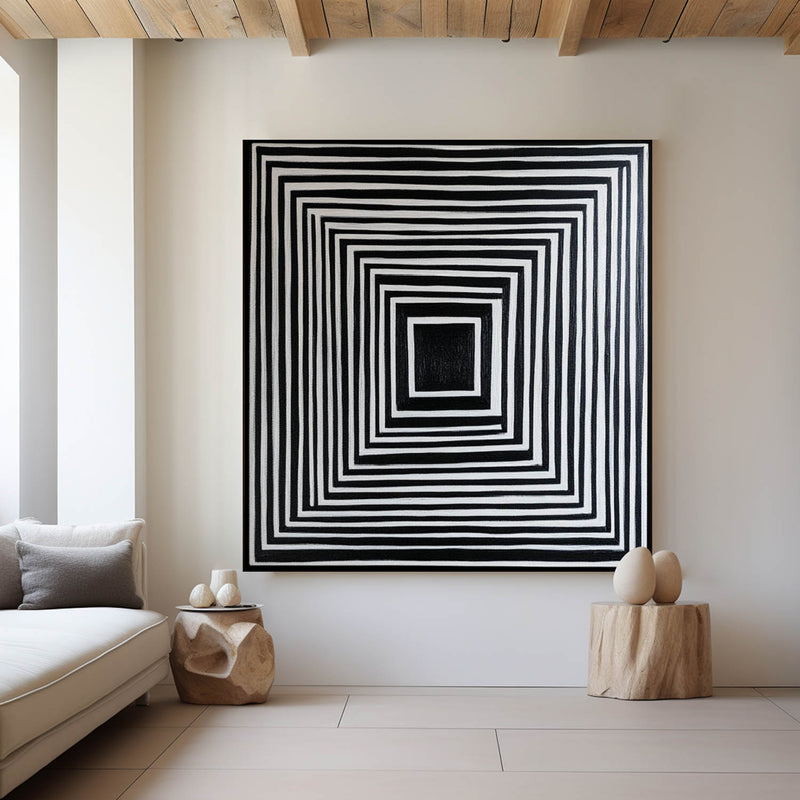 Black And White Rich Textured Canvas Art Wabi-sabi Wall Art Large Minimalist Painting For Livingroom