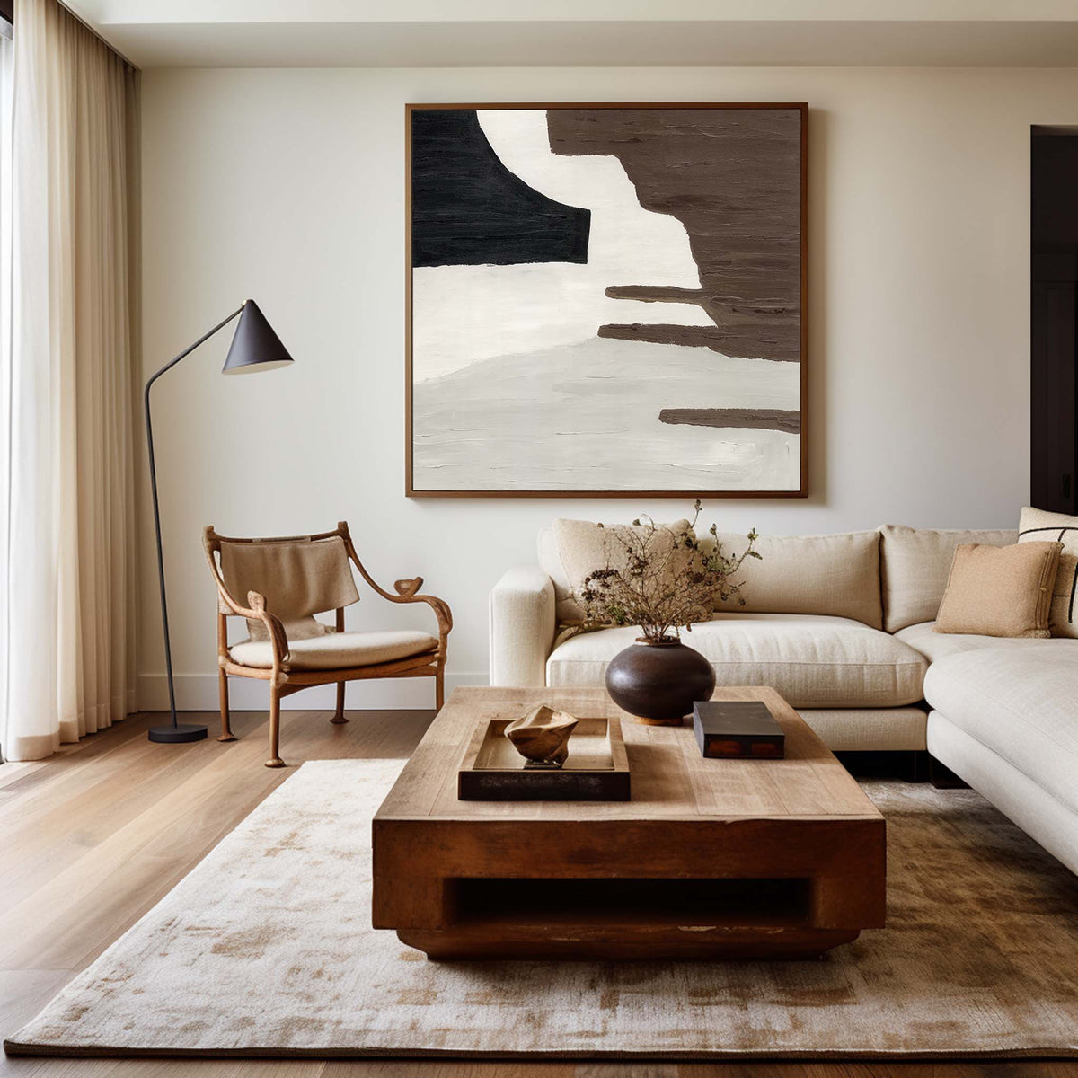 Brown Geometry Abstract Art #ABAS07