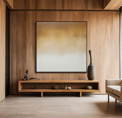 Large Brown Wall Art Brown Solid Color Painting Wabi-sabi Minimalist Square Textured Wall Art For Sale