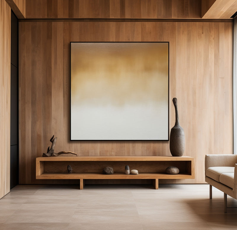 Large Brown Wall Art Brown Solid Color Painting Wabi-sabi Minimalist Square Textured Wall Art For Sale