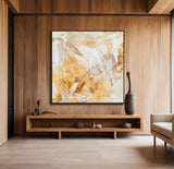 Yellow Minimalist Painting Textured Wall Art Wabi-Sabi Wall Art Living Room Painting Fashion Decor