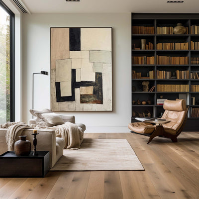 Modern Black And Beige Abstract Canvas Wall Art Earth Tone Minimalist Art Minimalist Painting 