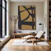 Buy Abstract Minimalist Painting Black And Gold Artwork Art For Living Room