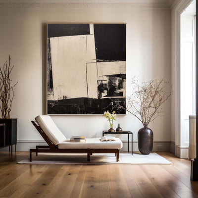 Modern Black And Beige Abstract Canvas Wall Art Earth Tone Minimalist Art Minimalist Painting 