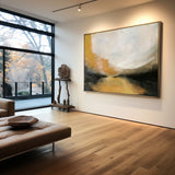 Oversize Gold And Black Abstract Landscape Canvas Acrylic Paintings Modern Landscape Wall Art Abstract Painting For Home Decor