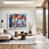 Colorful Abstract Art Large Modern Interior Canvas Art Long Horizontal Wall Art For Home Decor