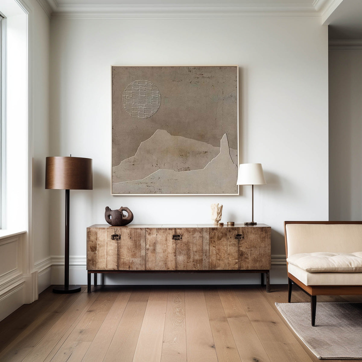 Brown Minimalist Brown Wall Art 3d Texture Canvas wall art Wabi-sabi Brown Abstract Painting