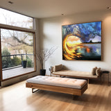 Sunset And Ocean Acrylic Painting Large Ocean Canvas Art Ocean Wave Art For Living Room Wall Art